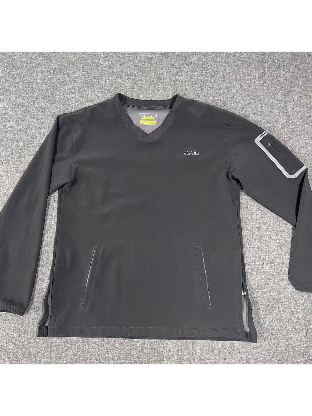 Cabelas Men's Gray V-neck Pullover Windbreaker M